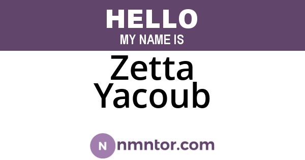 Zetta Yacoub