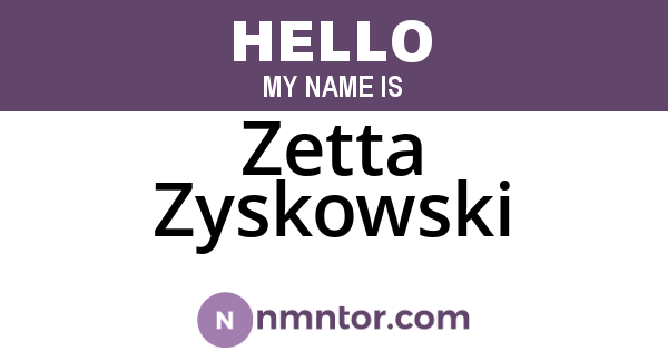 Zetta Zyskowski