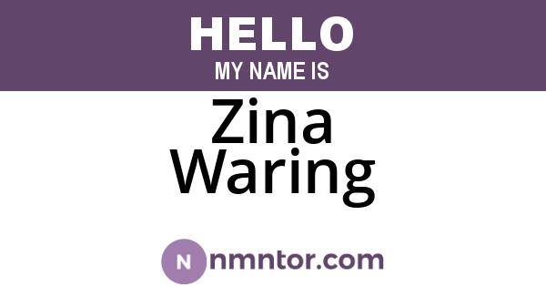 Zina Waring