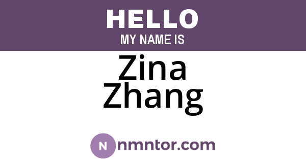 Zina Zhang