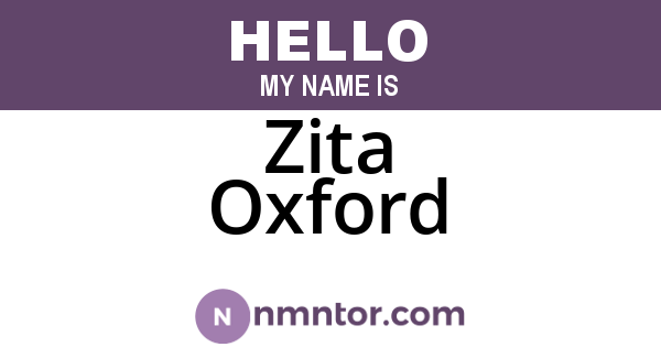 Zita Oxford