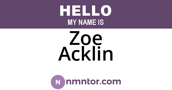 Zoe Acklin