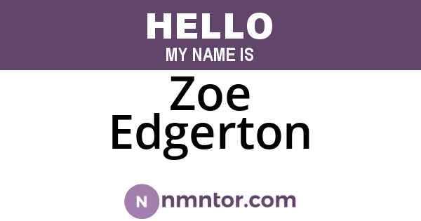 Zoe Edgerton