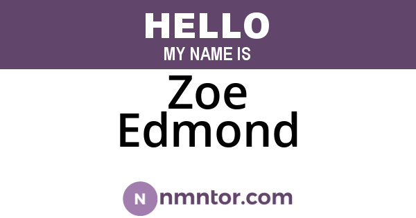 Zoe Edmond