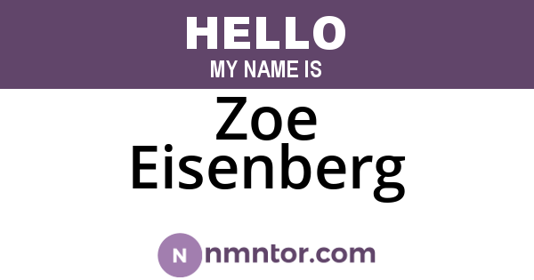 Zoe Eisenberg
