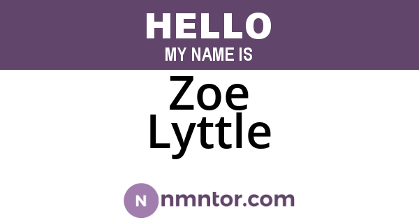 Zoe Lyttle