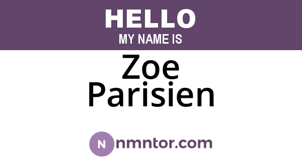 Zoe Parisien