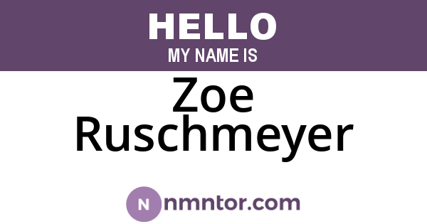 Zoe Ruschmeyer