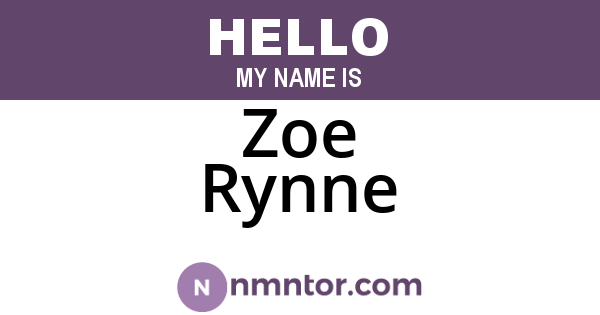 Zoe Rynne
