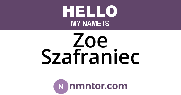 Zoe Szafraniec