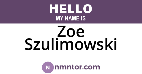 Zoe Szulimowski