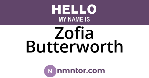 Zofia Butterworth