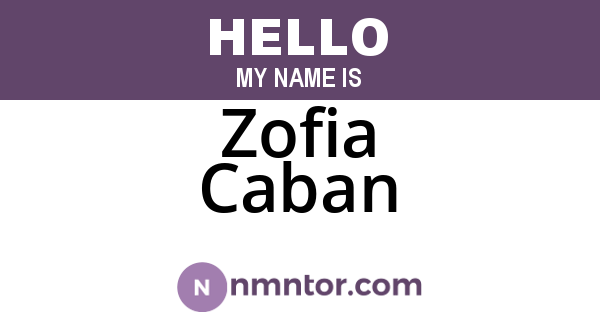 Zofia Caban