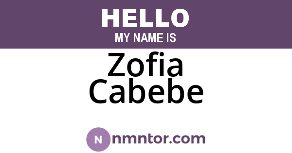 Zofia Cabebe