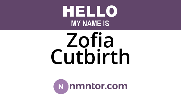Zofia Cutbirth