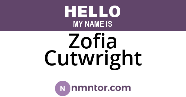 Zofia Cutwright