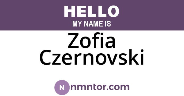 Zofia Czernovski