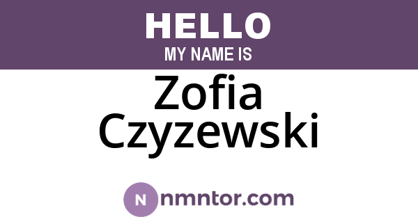 Zofia Czyzewski