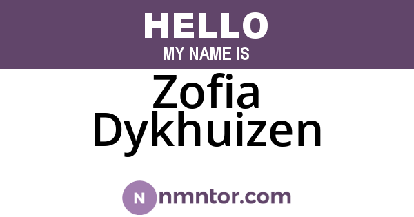Zofia Dykhuizen