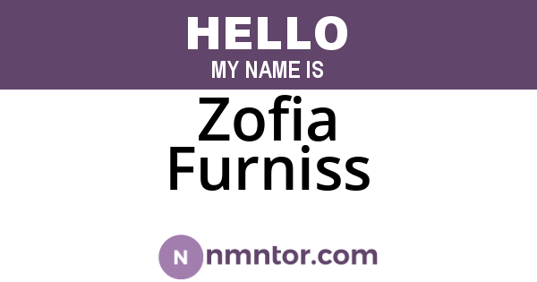 Zofia Furniss