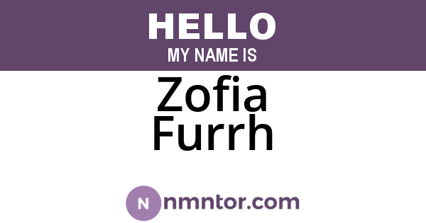 Zofia Furrh