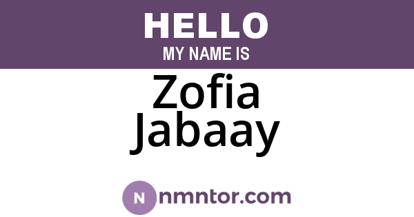 Zofia Jabaay
