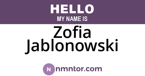 Zofia Jablonowski
