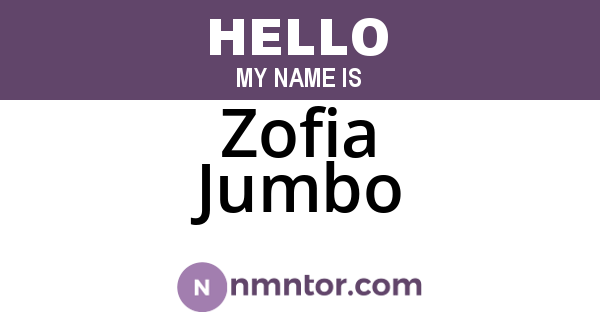 Zofia Jumbo