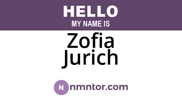 Zofia Jurich
