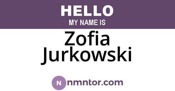 Zofia Jurkowski