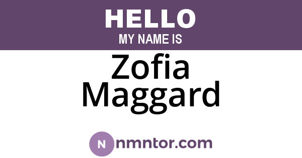 Zofia Maggard