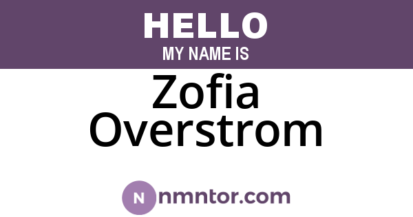 Zofia Overstrom