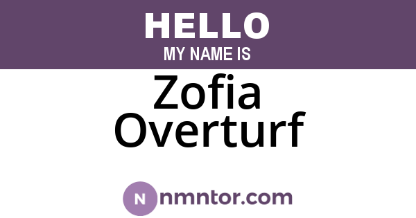 Zofia Overturf