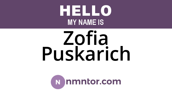 Zofia Puskarich