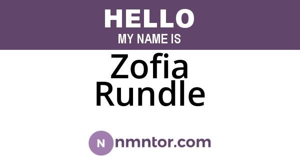 Zofia Rundle