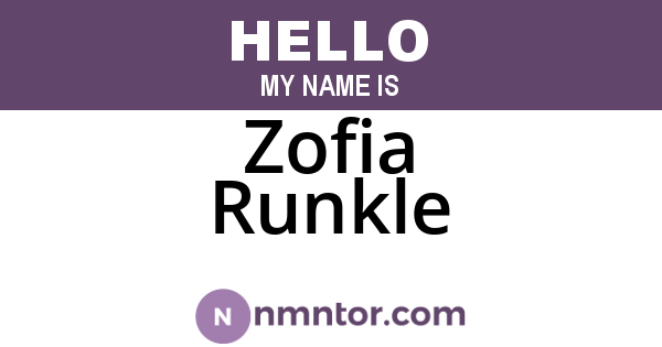 Zofia Runkle