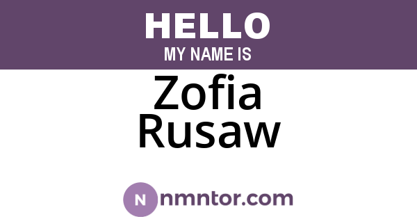 Zofia Rusaw