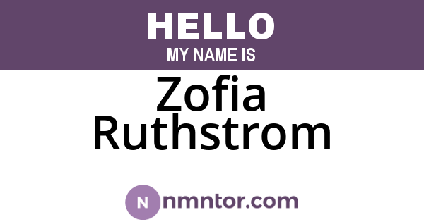 Zofia Ruthstrom