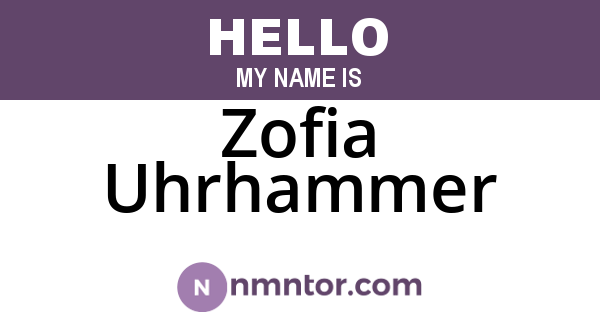Zofia Uhrhammer