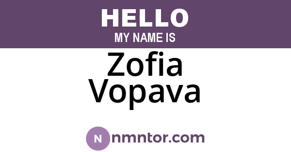 Zofia Vopava