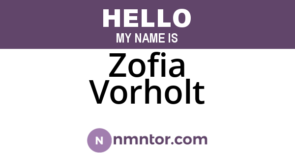 Zofia Vorholt