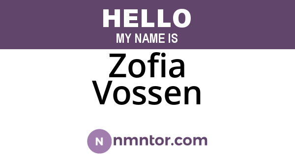 Zofia Vossen