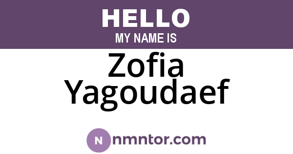 Zofia Yagoudaef
