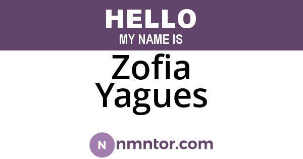 Zofia Yagues