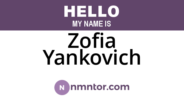 Zofia Yankovich