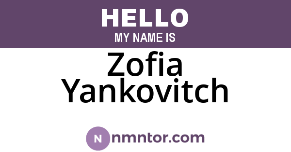 Zofia Yankovitch