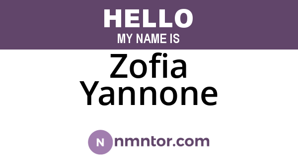 Zofia Yannone