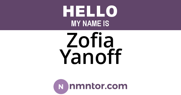 Zofia Yanoff