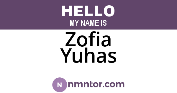 Zofia Yuhas