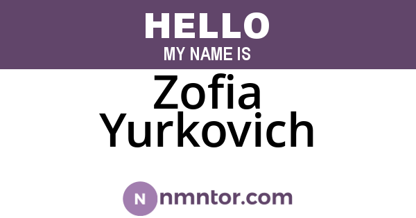 Zofia Yurkovich
